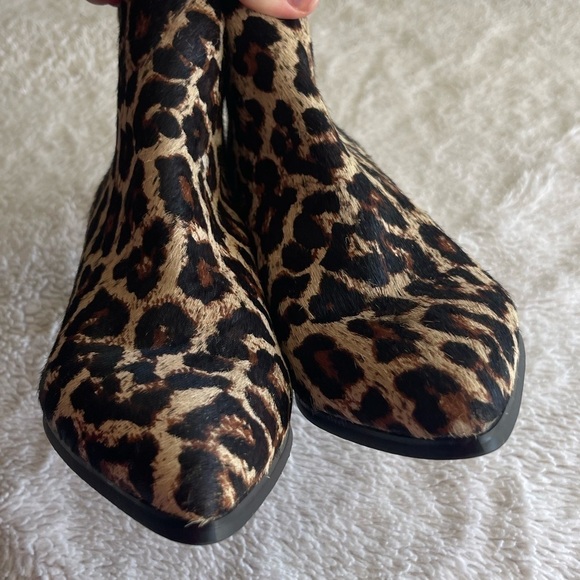 Treasure and bond leopard print faux leather fur ankle booties - Picture 6 of 9